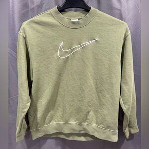 Nike Women's Olive Sweatshirt with White Logo